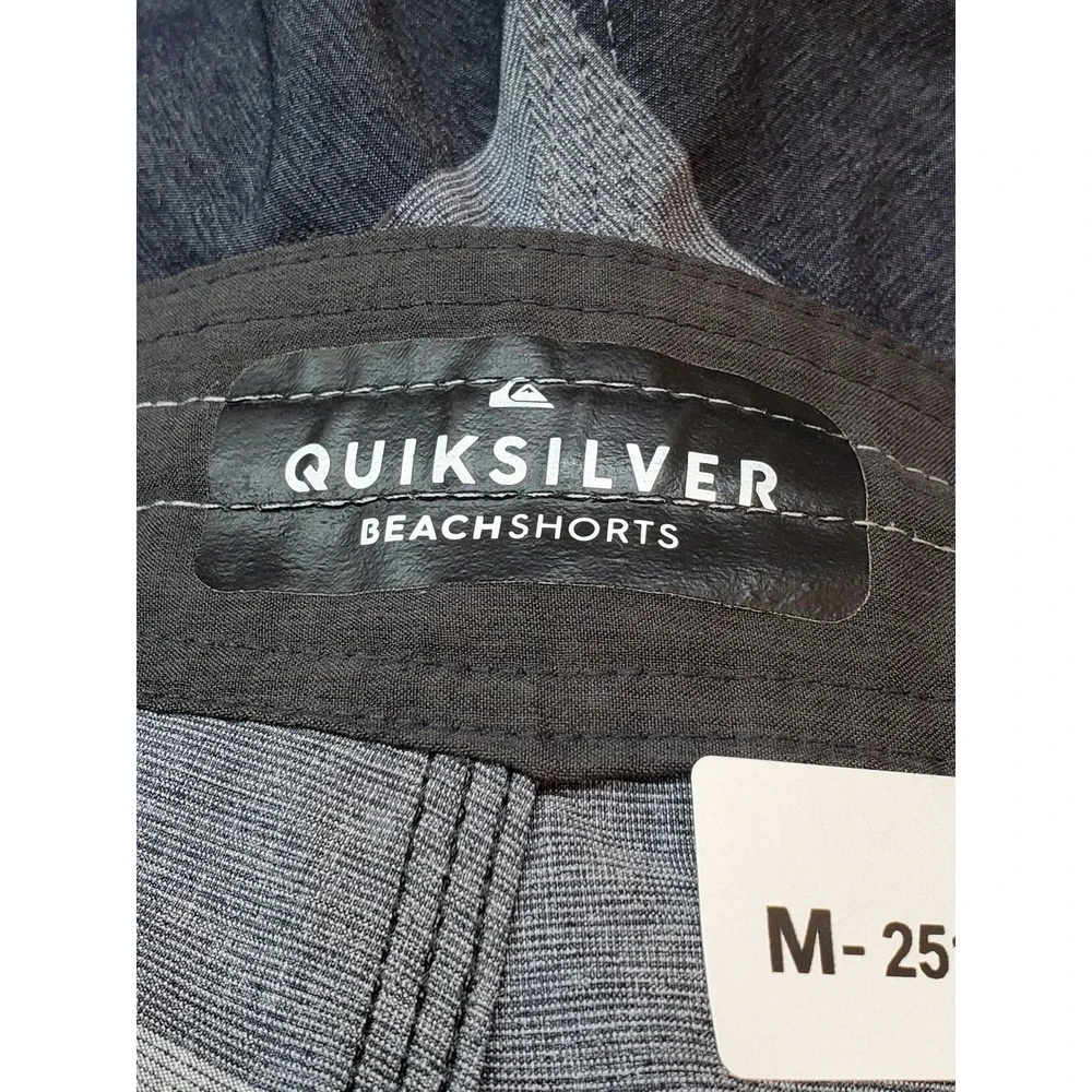 Quiksilver Men Swimwear  32‎ Gray Striped Beach Shorts Zipper 9